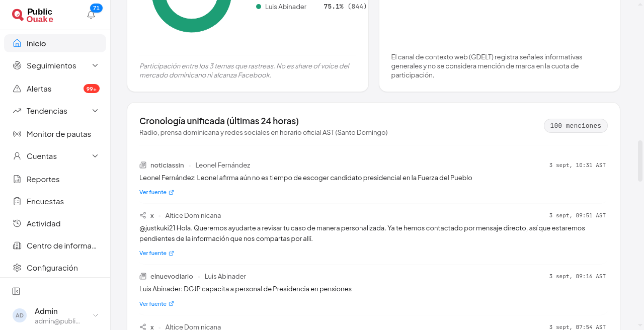 Cronología con prensa y redes